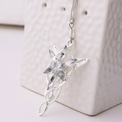 Fashion The Lord Necklace of Arwen Evenstar Pendent Movie Jewelry Crystal Twilight Star Pendent Torque Gift for Women