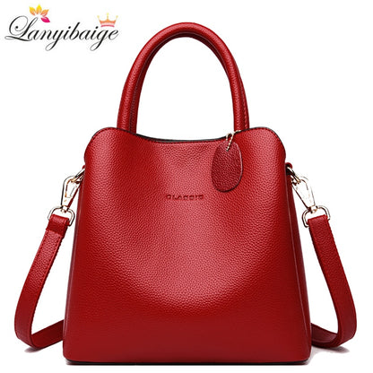 Three Layers Luxury Handbags For Women Designer High Quality  Leather Crossbody Shoulder Bags Ladies Casual Tote Bag Sac A Main