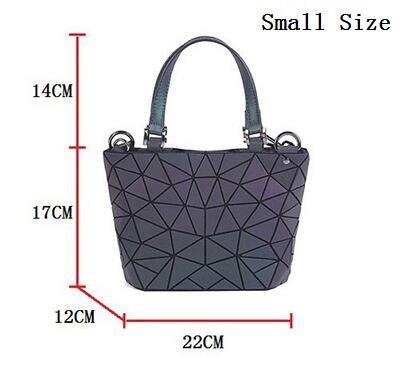 Luminous Bag Women's Geometry Lattic Totes  Quilted Shoulder Bags Hologram Laser Plain Folding Handbags