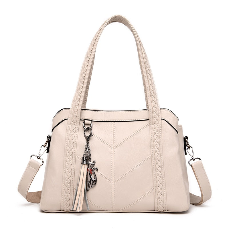 White Leather Handbags Women Multi-pocket Shoulder Bags Fashion Crossbody Bags for Women 2021 Purses and Handbags bolsa feminina