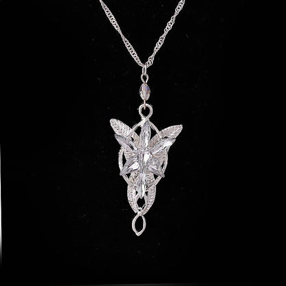 Fashion The Lord Necklace of Arwen Evenstar Pendent Movie Jewelry Crystal Twilight Star Pendent Torque Gift for Women