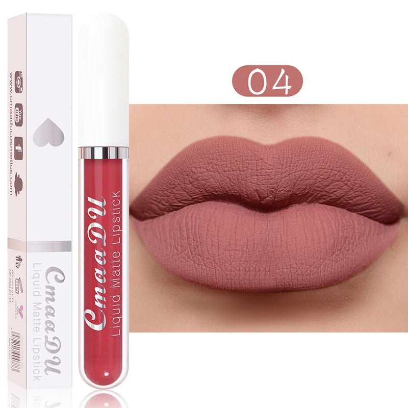 Sexy Long Lasting Velvet Matte Lip Gloss Liquid Lipstick Lip Makeup Women Beauty Red Nonstick Cup Waterproof Lip Gloss YZL2