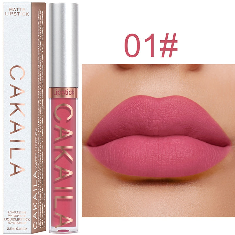 Sexy Long Lasting Velvet Matte Lip Gloss Liquid Lipstick Lip Makeup Women Beauty Red Nonstick Cup Waterproof Lip Gloss YZL2