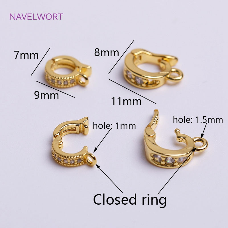 Trendy 18K Gold Plated Hinged Necklace Enhancer For DIY Necklace Making Supplies Brass Pendant Bail Jewelry Materials Wholesale