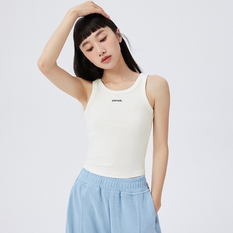 Semir Tank Top Women Spring Simple Daily Casual Letter Embroidery Soft And Comfortable Knitting Strap Top