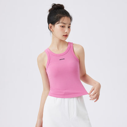 Semir Tank Top Women Spring Simple Daily Casual Letter Embroidery Soft And Comfortable Knitting Strap Top