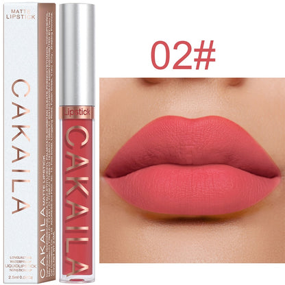 Sexy Long Lasting Velvet Matte Lip Gloss Liquid Lipstick Lip Makeup Women Beauty Red Nonstick Cup Waterproof Lip Gloss YZL2