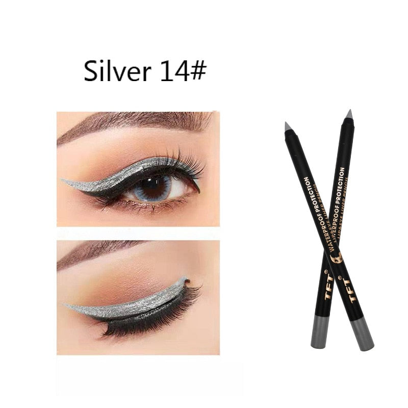 Long Lasting Eyeliner Pencil Colourful Pigment Waterproof Blue Black White Color Gel Eye Liner Pen Makeup Eye Beauty Cosmetics