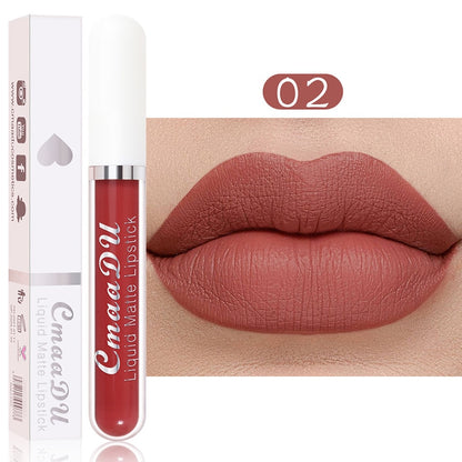 Sexy Long Lasting Velvet Matte Lip Gloss Liquid Lipstick Lip Makeup Women Beauty Red Nonstick Cup Waterproof Lip Gloss YZL2