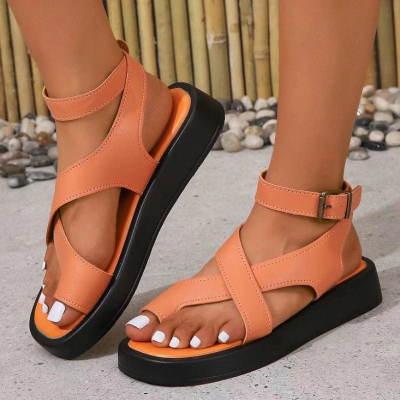 Women Summer Sandals 2023 New Genuine Leather Ladies Sandals Flat Fashion Sandals Women  Wedges Shoes for Women