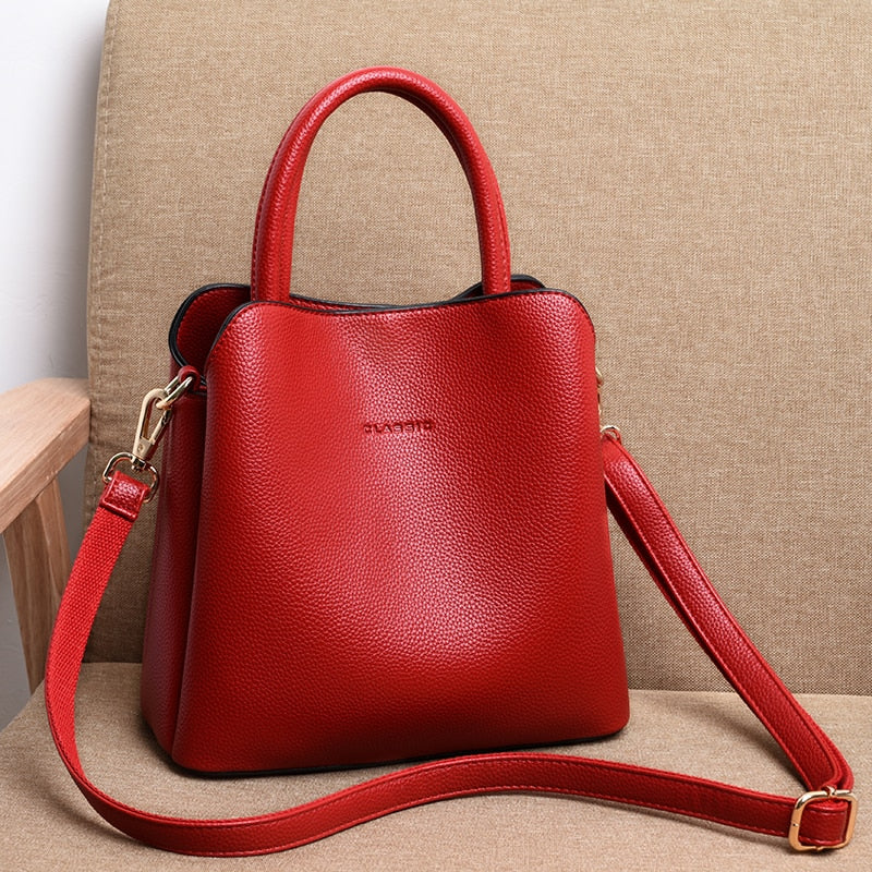 Three Layers Luxury Handbags For Women Designer High Quality  Leather Crossbody Shoulder Bags Ladies Casual Tote Bag Sac A Main