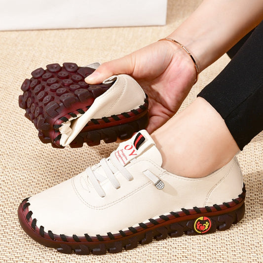 Kadınlar için Sneakers kadın ayakkabı deri makosenler ayakkabı rahat bağcıksız ayakkabı el dikiş ipliği anne ayakkabı Zapatillas De Mujer
