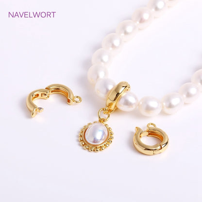 Trendy 18K Gold Plated Hinged Necklace Enhancer For DIY Necklace Making Supplies Brass Pendant Bail Jewelry Materials Wholesale